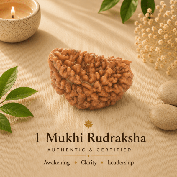 Natural 1 Mukhi Kaju Dana Rudraksha | For Spiritual Growth, Meditation & Inner Peace
