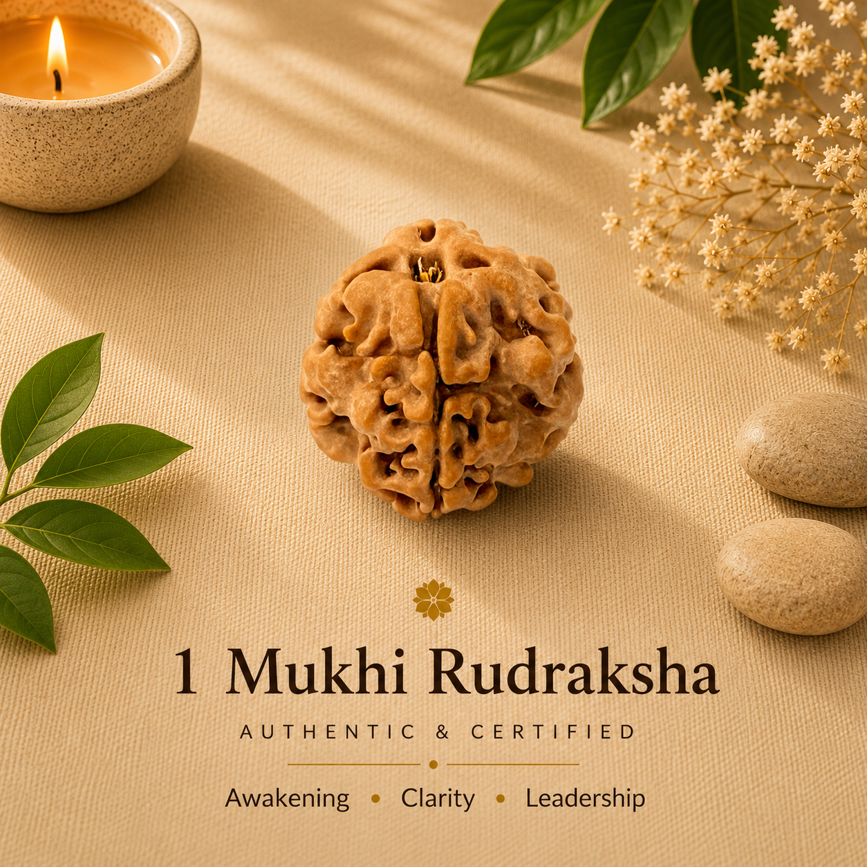 Natural 1 Mukhi Nepali Round Rudraksha | For Spiritual Awakening, Inner Peace & Divine Consciousness