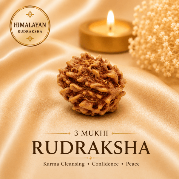 Natural 3 Mukhi Rudraksha (Himalayan) | For Confidence, Positivity & Spiritual Growth