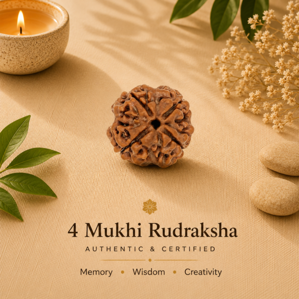 4 Mukhi Nepali Rudraksha | For Knowledge, Creativity & Effective Communication
