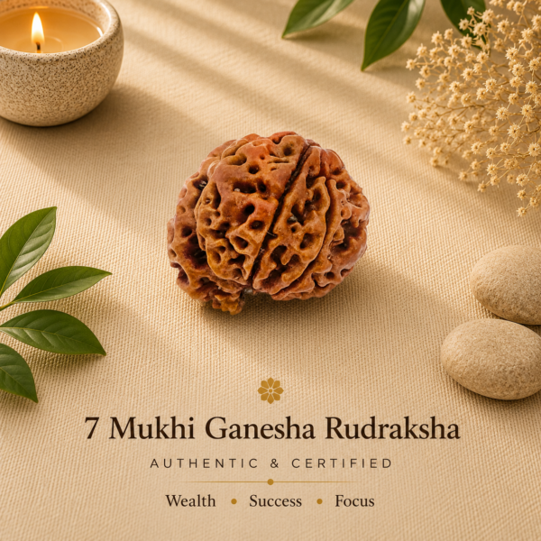 7 Mukhi Ganesha Rudraksha (Nepali) | For Prosperity, Success & Obstacle Removal