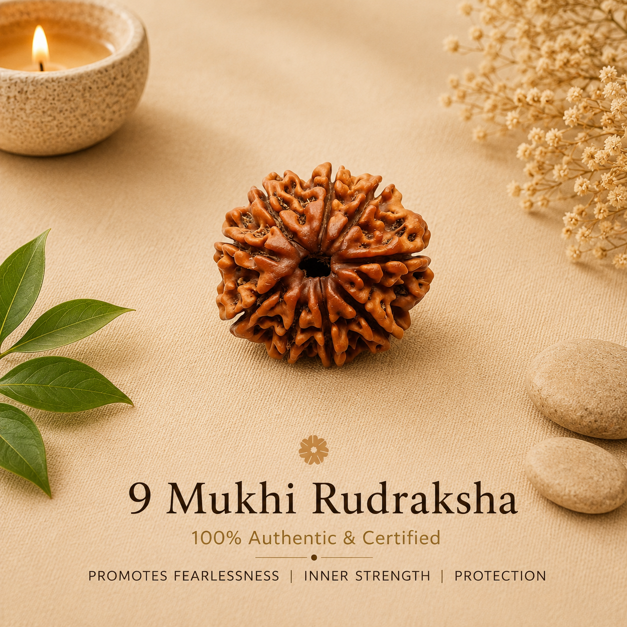 9 Mukhi Nepali Rudraksha | For Courage, Protection & Inner Strength