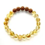 Rudraksha & Citrine Bracelet (8MM, Unisex)