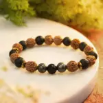 Rudraksha, Pyrite, Tourmaline & Lava Stone Bracelet (Unisex, 8mm)