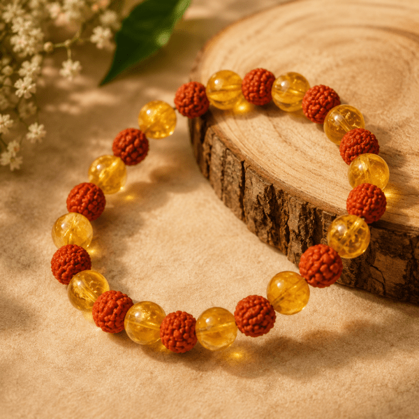 Rudra Sampatti Bracelet | Rudraksha & Citrine Combination For Prosperity