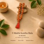 Natural 5 Mukhi Kantha Mala | Five Face Nepali Rudraksha Kantha Mala for Meditation, Daily Wear & Spiritual Practice