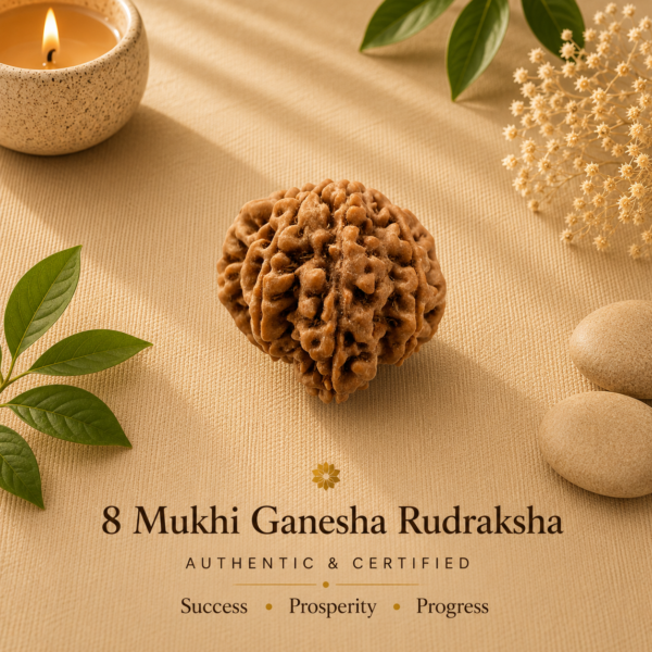 8 Mukhi Ganesha Rudraksha (Nepali) | For Wisdom, Success & Obstacle Removal