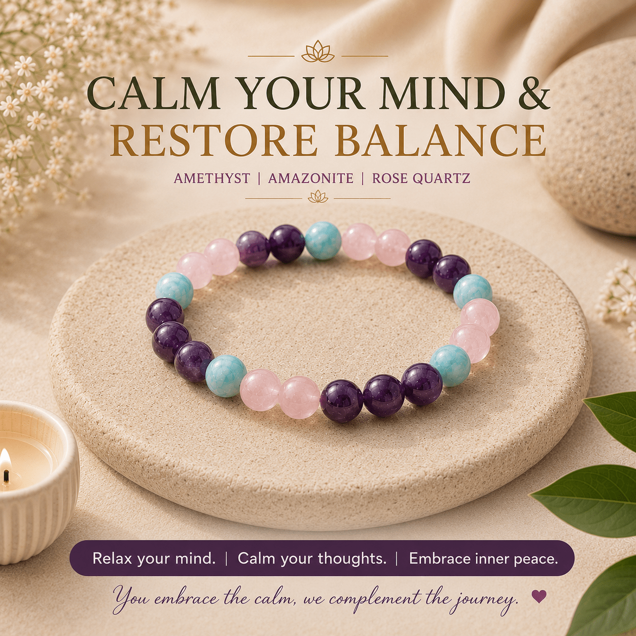 Stress Relief Bracelet | For Relaxation, Calmness & Emotional Balance