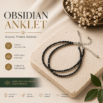 Black Obsidian Anklet | For Grounding, Protection & Emotional Balance