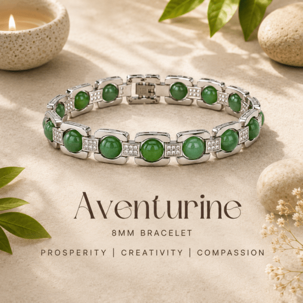 Green Aventurine Silver Plated Bracelet | For Opportunity, Confidence & Positive Energy