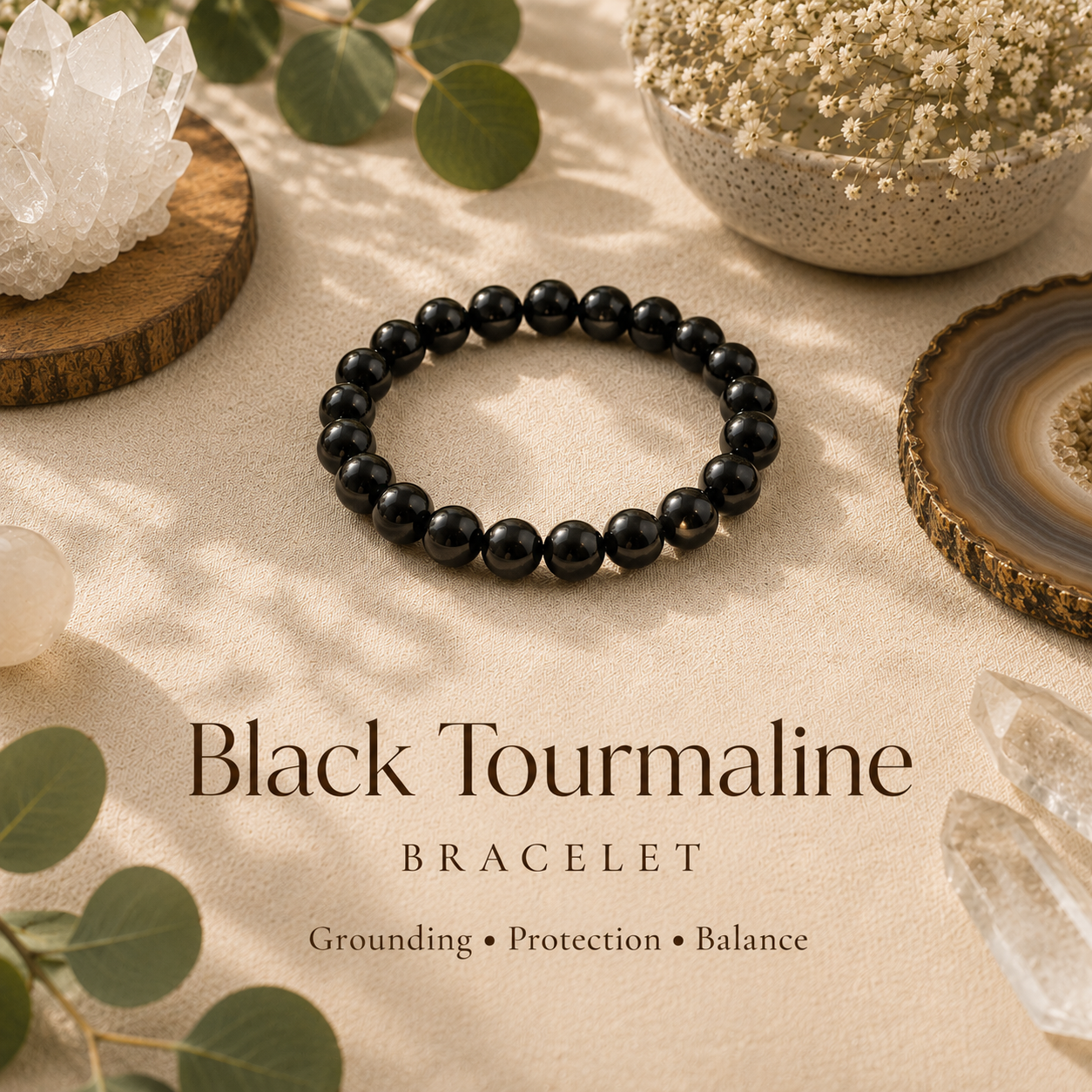 Black Tourmaline Bracelet | For Protection, Balance & Positive Energy